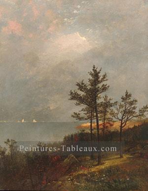 Rassembler la tempête dans le paysage de Long Island Sound John Frederick Kensett Paysage Peintures à l'huile
